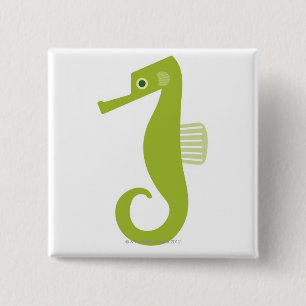 Grünes Seepferd Button