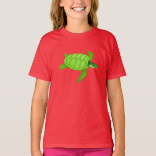 Grünes Seeschildkröte-Mädchen-T - Shirt