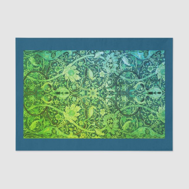 GRÜNES Seidenpapier William Morriss (Vorderseite)