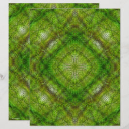 Grünes Serene-Gärten-Scrapbook-Papier 2-seitige Se