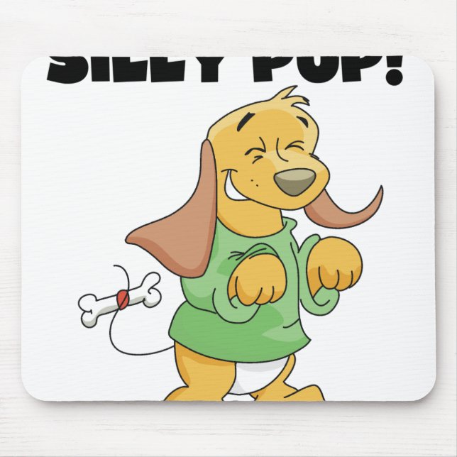 Grünes Shirt-alberner Welpe Mousepad (Vorne)