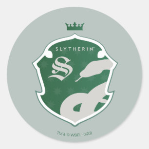 Grünes SLYTHERIN™ gekröntes Wappen Runder Aufkleber