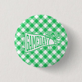 Grünes Spieltags-Gingham-Wimpel-Band Button
