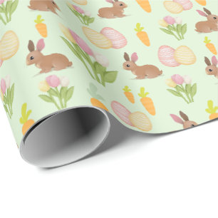 Grünes süßes Osterhasen-Geschenkverpackungspapier Geschenkpapier