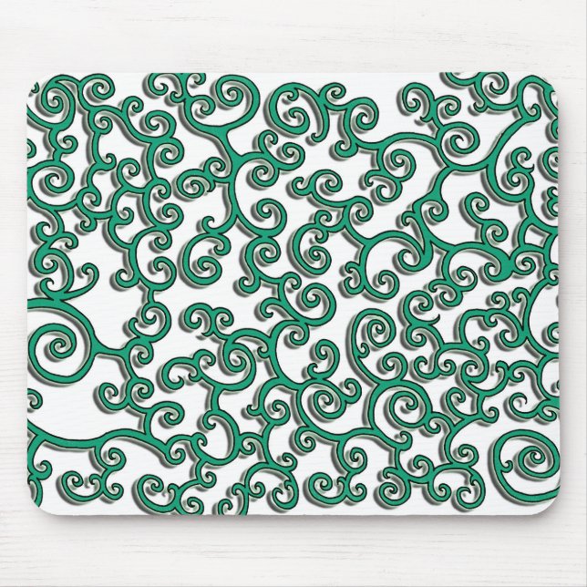 Grünes swirlie mousepad (Vorne)