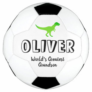 Grünes T-rex-Dinosaurier-individuelle Name Kinder Fußball