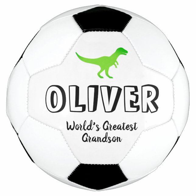 Grünes T-rex-Dinosaurier-individuelle Name Kinders Fußball (Vorderseite)