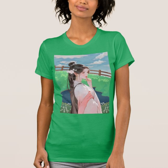 grünes T-Shirt mit Barbie-Design (Vorderseite)