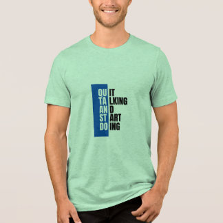 Grünes T-Shirt mit halben Ärmeln Tri-Blend Shirt