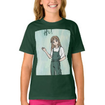 grünes T-Shirt mit süßem Design