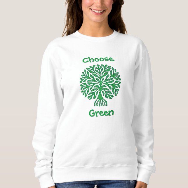 Grünes T-Shirt wählen Sweatshirt (Vorderseite)