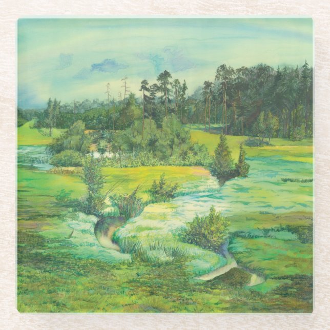 grünes Tal Glasuntersetzer (Vorderseite)