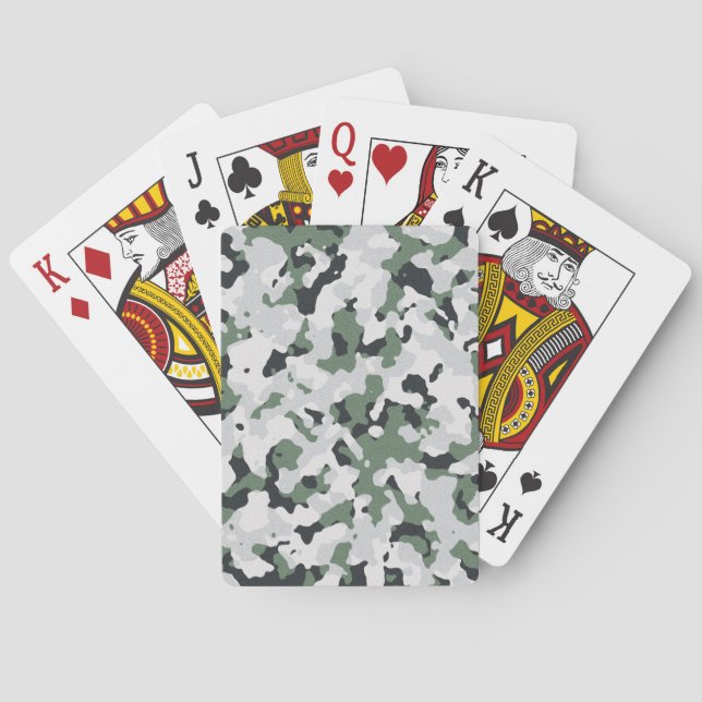 Grünes Tarnmuster Spielkarten (Rückseite)