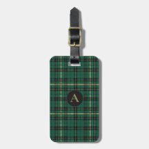 Grünes Tartan-Monogramm