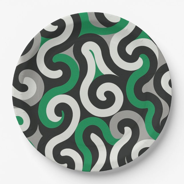 Grünes Team Pappteller (Vorderseite)