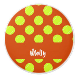 Grünes Tennisball-Orange Keramikknauf