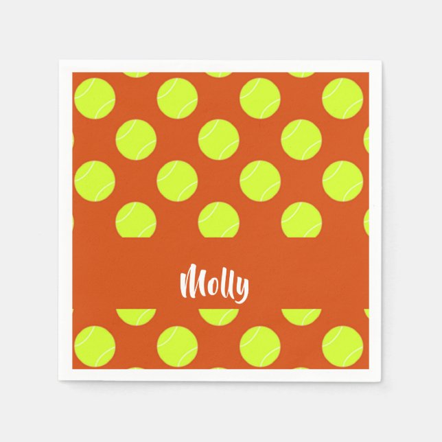 Grünes Tennisball-Orange Serviette (Vorderseite)