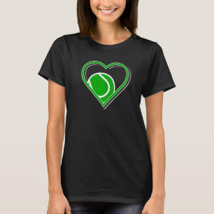 Grünes Tennisherz für Tennis T-Shirt