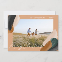 Grünes Terrakotta Modernes minimales Aquarellfarbe Feiertagskarte