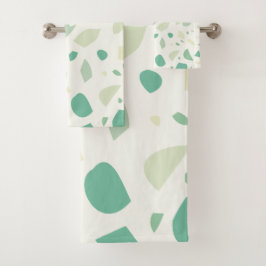 Grünes Terrazzo Badhandtuch Set