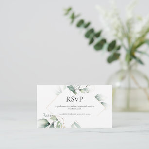 Grünes Thema Hochzeit RSVP-Karte Begleitkarte