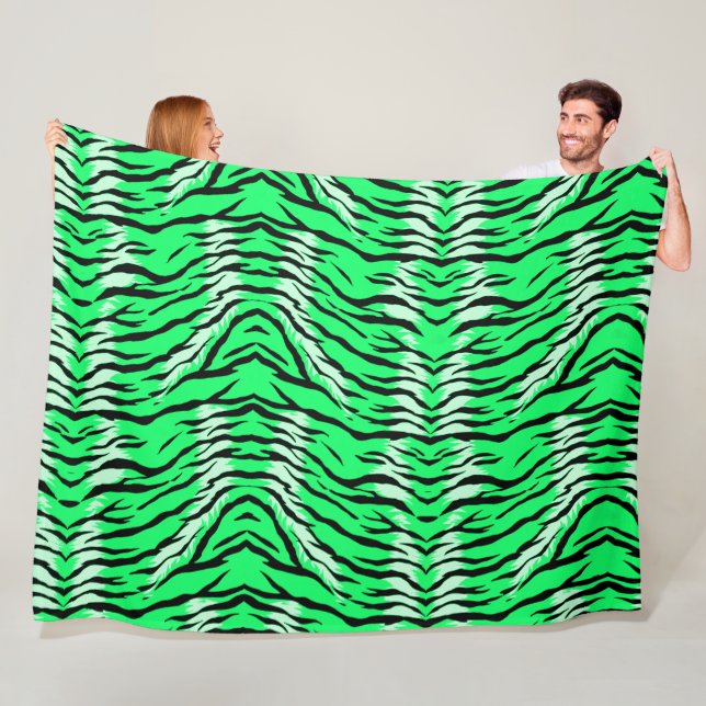 Grünes Tiger-Tierhaut-Musterdesign  Fleecedecke (Beispiel)