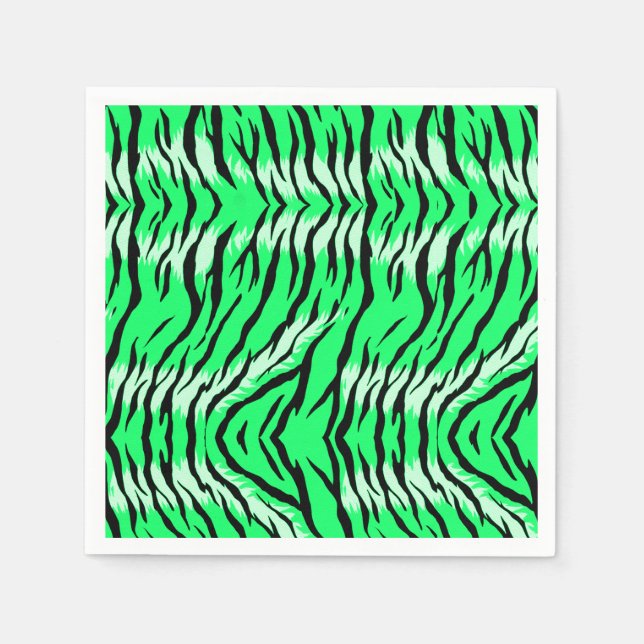 Grünes Tiger-Tierhaut-Musterdesign  Serviette (Vorderseite)