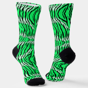 Grünes Tiger-Tierhaut-Musterdesign Socken