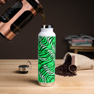 Grünes Tiger-Tierhaut-Musterdesign Trinkflasche