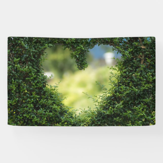 Grünes Topiary Heart Banner (Horizontal)