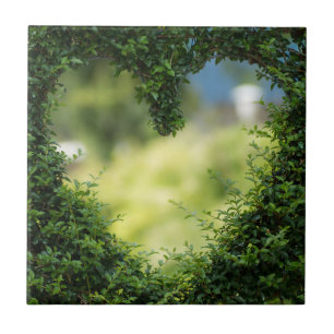 Grünes Topiary Heart Fliese