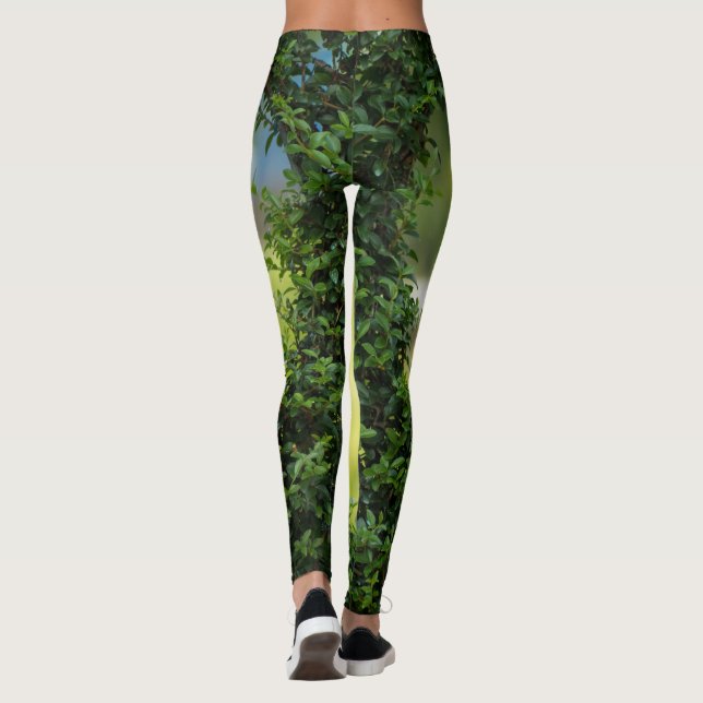 Grünes Topiary Heart Leggings (Rückseite)