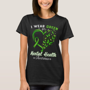 Grünes Tragen für Mental Health Awareness Ribbon T-Shirt