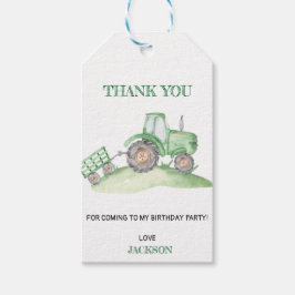 Grünes Traktor-Farm-Geburtstag Geschenkanhänger