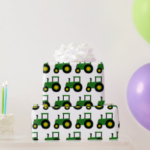 Grünes Traktor-Geschenkpapier Geschenkpapier