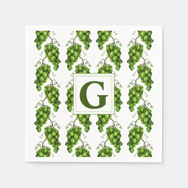 Grünes Traubenpapier Napkin Serviette (Vorderseite)