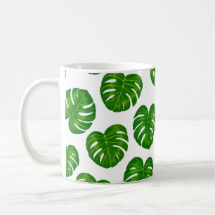 Grünes tropisches Monstera-Blätter-Muster Kaffeetasse