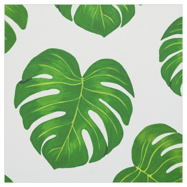 Grünes tropisches Monstera-Blätter-Muster Stoff (Muster)