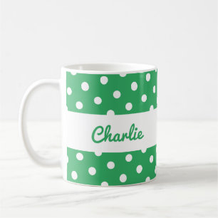Grünes Tupfenmuster Retro Kaffeetasse