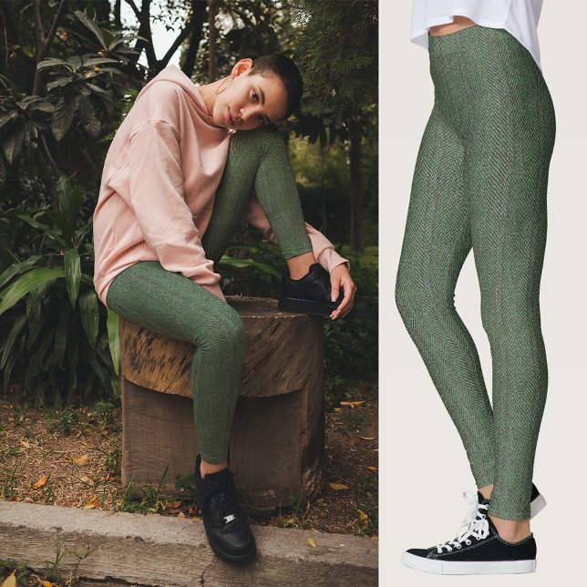 Grünes Tweed Texturbild Leggings (Green Tweed Texture Image Leggings)