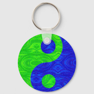 Grünes u. blaues Yin Yang Symbol-Schlüsselkette Schlüsselanhänger