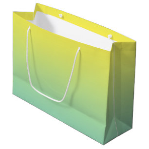 Grünes u. gelbes Ombre Große Geschenktüte