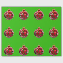 Grünes Umschlagpapier für Rote Ornamente