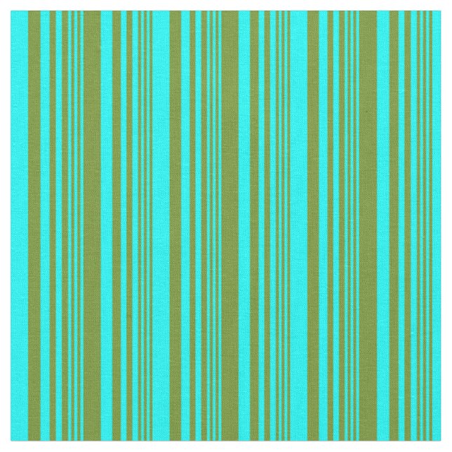 Grünes und Aqua-Liniertes/gestreiftes Muster Stoff (Nahaufnahme)