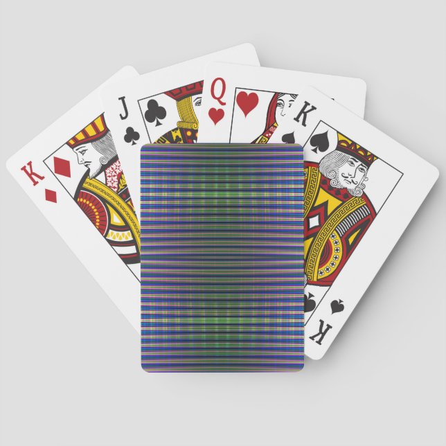 Grünes und blau gestreiftes Muster Spielkarten (Rückseite)