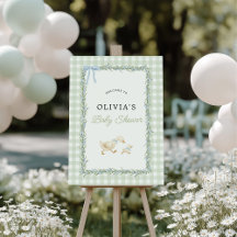 Grünes und Blaues Albernes Gänse-Baby-Shower-Schil