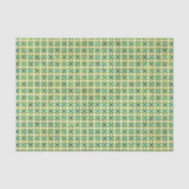 Grünes und blaues geometrisches Muster Seidenpapier