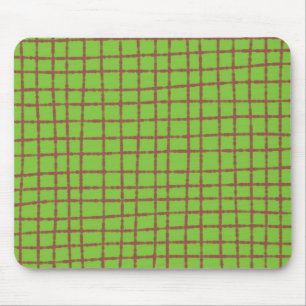 Grünes und braunes Karomuster Elegant und funktion Mousepad