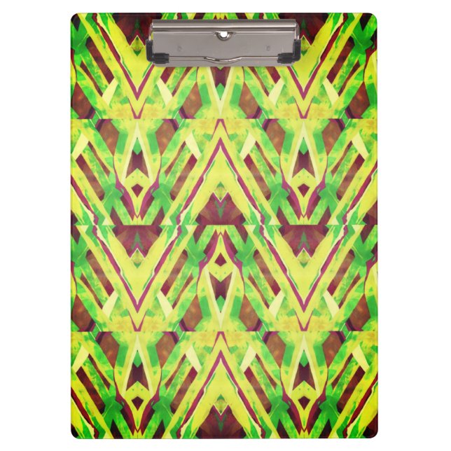 Grünes und braunes Muster Klemmbrett (Vorderseite)