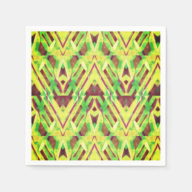 Grünes und braunes Muster Serviette (Vorderseite)